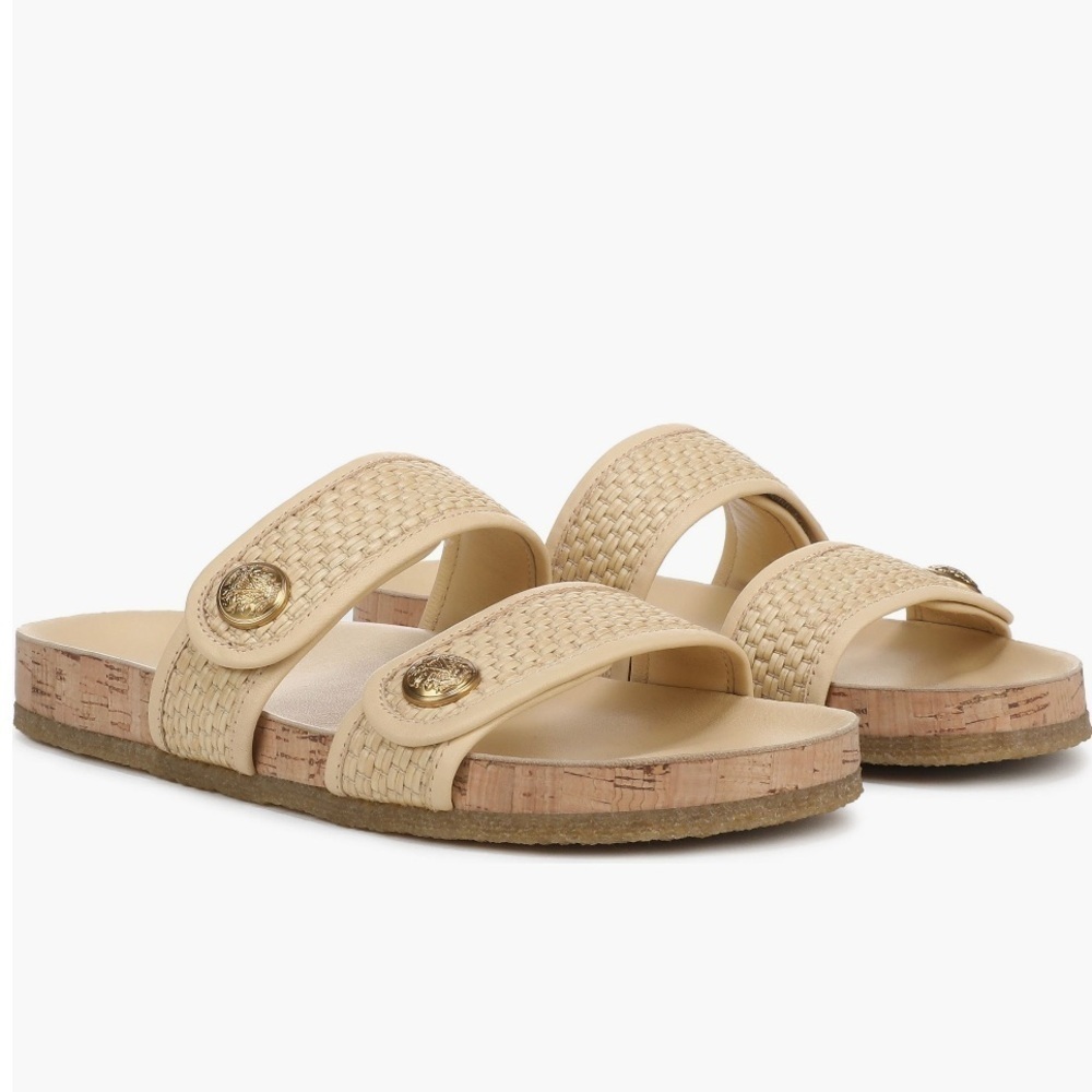 Veronica Beard Percey Raffia Cork Slide Sandals NWOB | Size 6